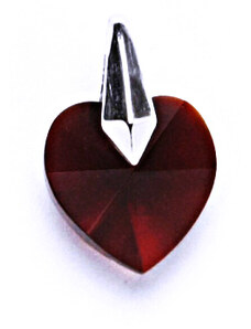 Čištín s.r.o. Stříbrný přívěsek s krystalem Swarovski (srdce 10 mm light siam) P 1310