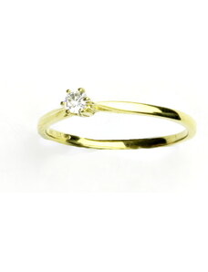 Čištín s.r.o. Zlatý prsten, žluté zlato, prstýnek se zirkonem, čirý zirkon, VR 205