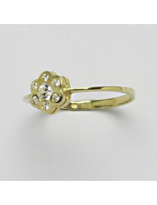 Čištín s.r.o. Zlatý prsten, čiré zirkony, žluté zlato, T 1135