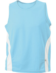 James & Nicholson Pánské běžecké triko bez rukávů James & Nicholson (JN305) Světlá modrá / Bílá S