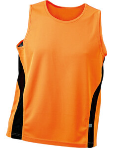 James & Nicholson Pánské běžecké triko bez rukávů James & Nicholson (JN305) Oranžová / Černá S