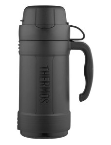 Thermos Skleněná termoska s jedním šálkem - černá