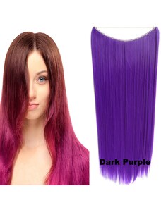 GIRLSHOW Flip in vlasy - 60 cm dlouhý pás vlasů - odstín Dark Purple