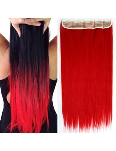GIRLSHOW Clip in vlasy - 60 cm dlouhý pás vlasů - odstín RED