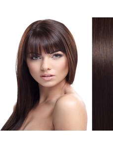 GIRLSHOW Clip in vlasy 100% lidské – Remy 105 g - pás vlasů - odstín 2 - tmavě hnědá