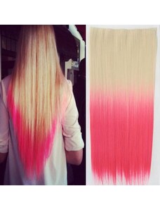 GIRLSHOW Clip in vlasy - 60 cm dlouhý pás vlasů OMBRE - odstín 613TPink
