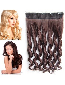 GIRLSHOW Clip in pás vlasů - vlnité lokny 55 cm - odstín