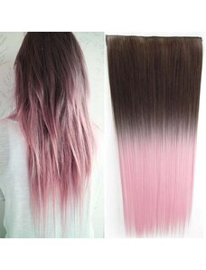 GIRLSHOW Clip in vlasy - 60 cm dlouhý pás vlasů OMBRE - odstín 8 T Light Pink
