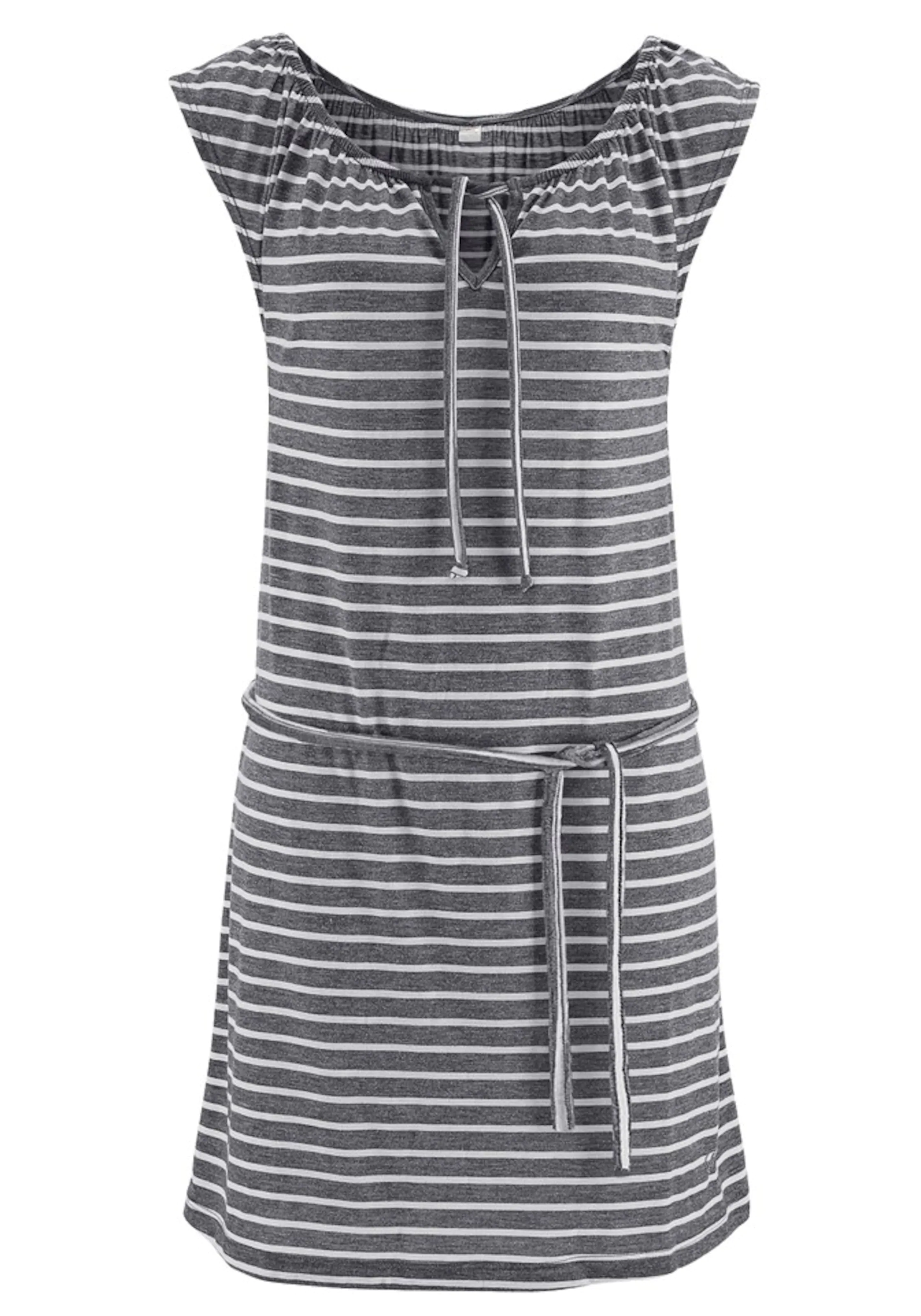 VENICE BEACH Plážové šaty grafitová / bílá