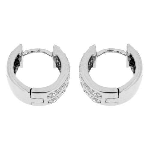 Zlatnictví U Kostela Stříbrné náušnice kroužky s třpytivými zirkony AE3844