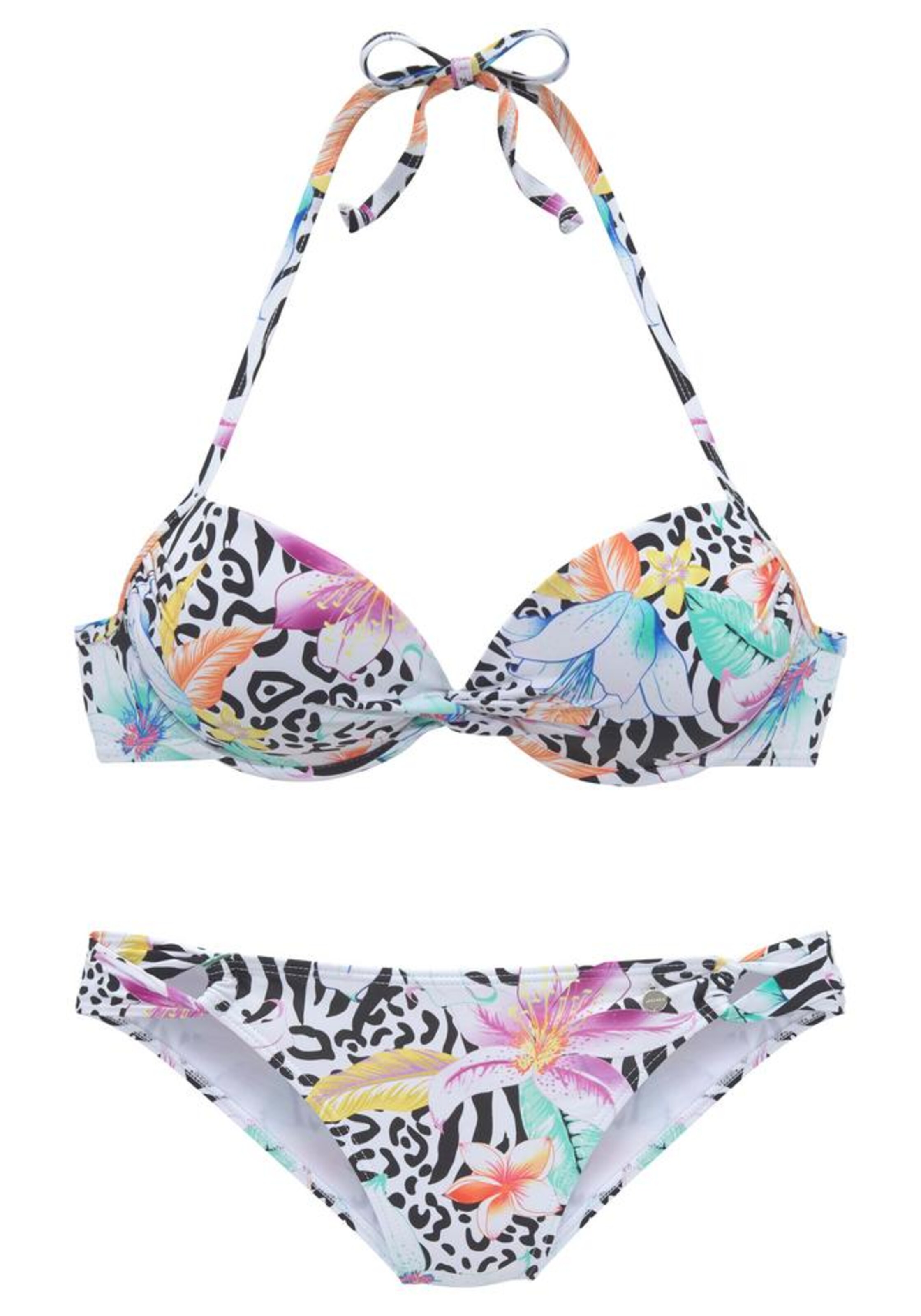 LASCANA Bikiny tyrkysová / světle žlutá / světle fialová / oranžová / černá / bílá