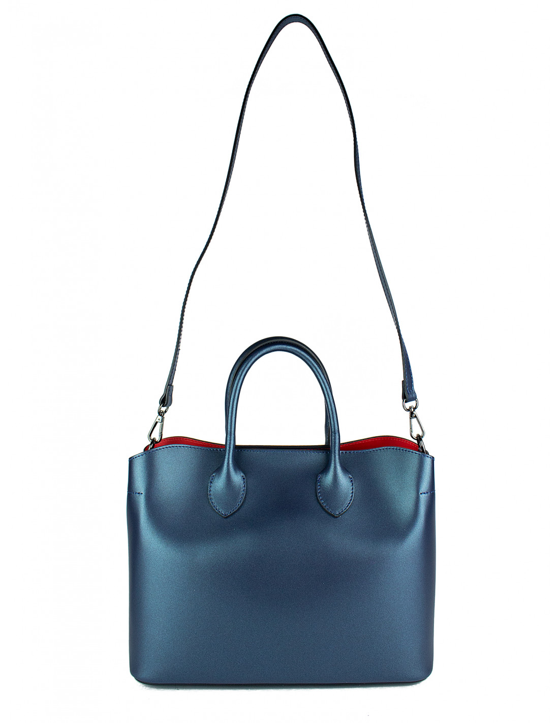 GIOSTRA Italská kožená kabelka Erica Tmavě modrá