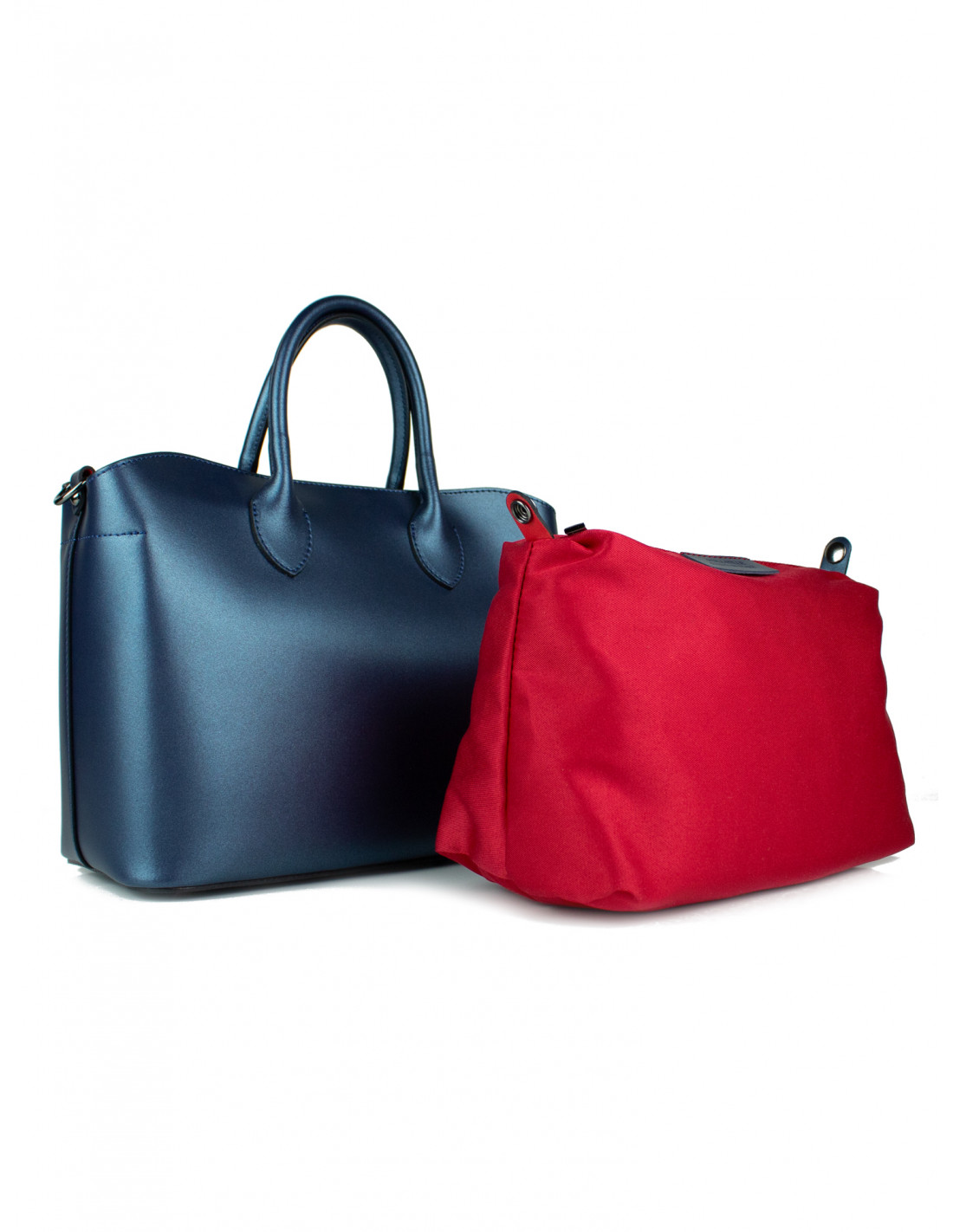 GIOSTRA Italská kožená kabelka Erica Tmavě modrá