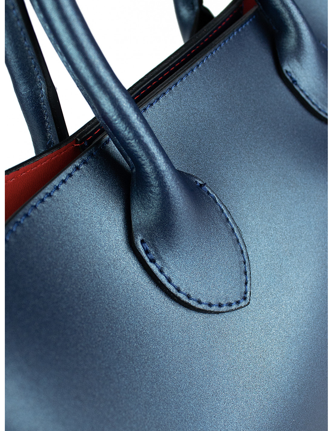 GIOSTRA Italská kožená kabelka Erica Tmavě modrá