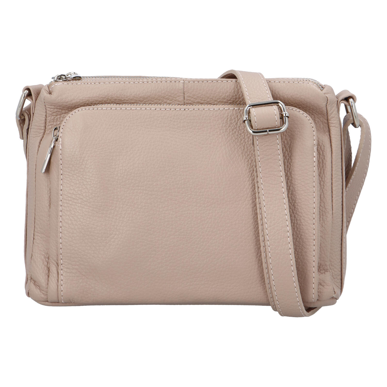 Delami Vera Pelle Stylová dámská kožená crossbody Robertina, růžová