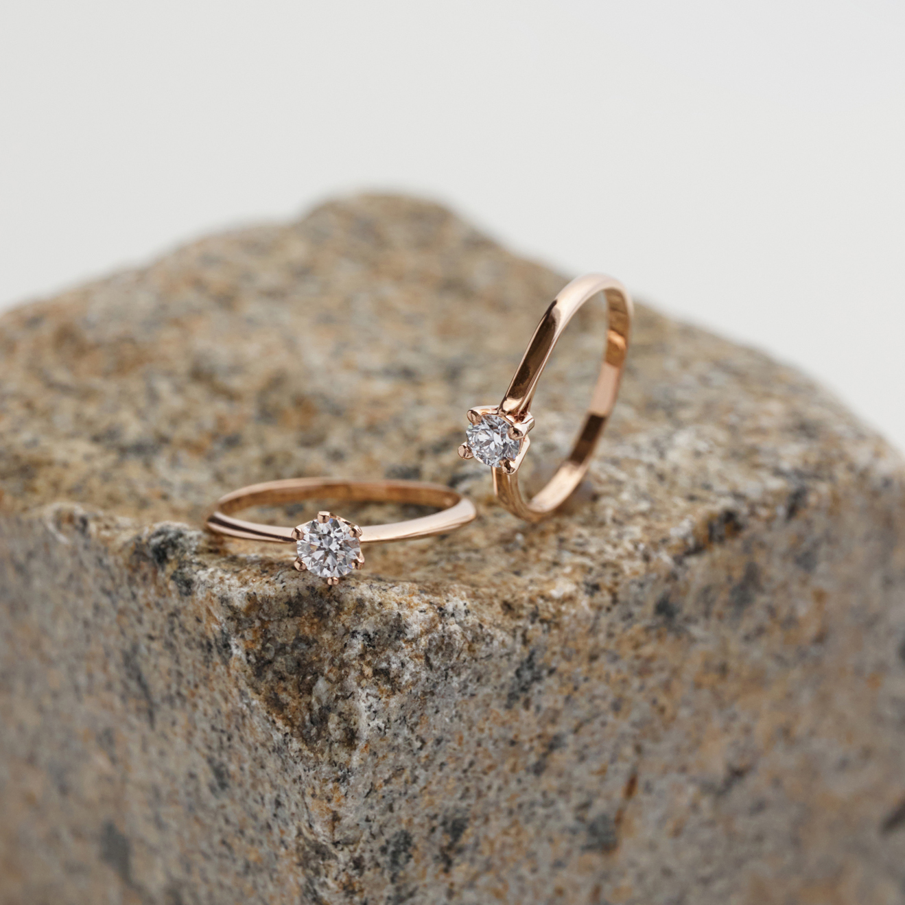 Tiami Prsten z růžového zlata s diamantem Grace (0,23 ct)