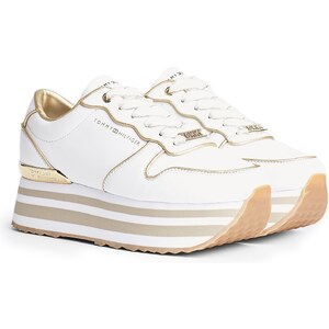 Tommy Hilfiger bílé tenisky na platformě Metallic Flatform Sneaker - 38 -  GLAMI.cz