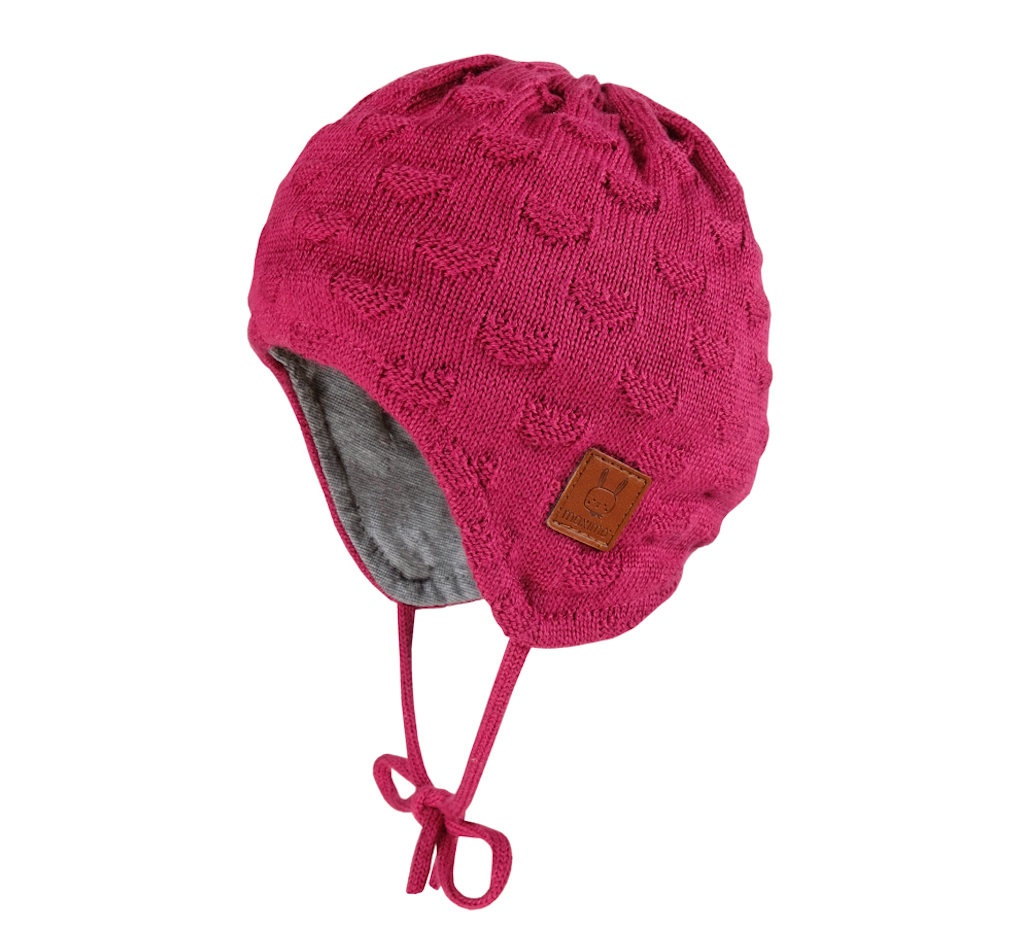 Maximo Kojenecká čepice se srdíčky pletená