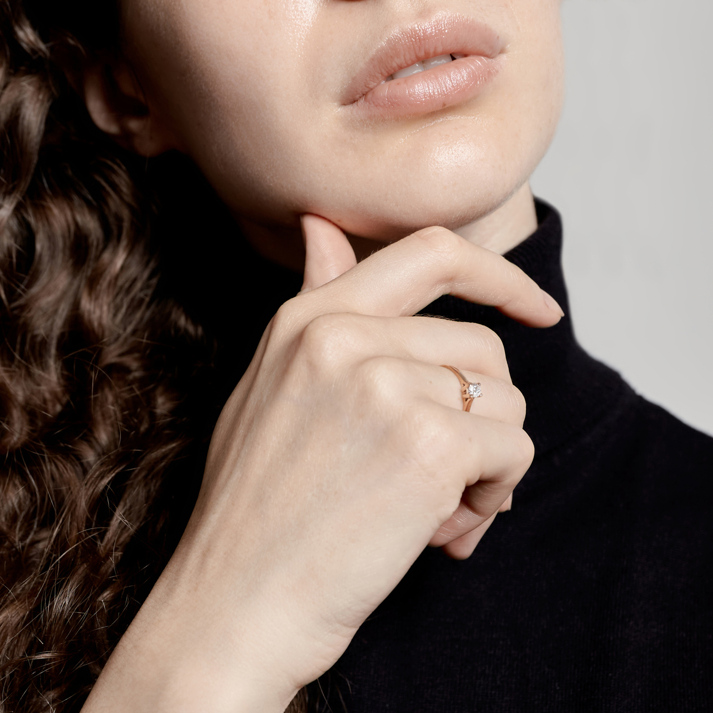 Tiami Prsten z růžového zlata s diamantem Grace (0,23 ct)