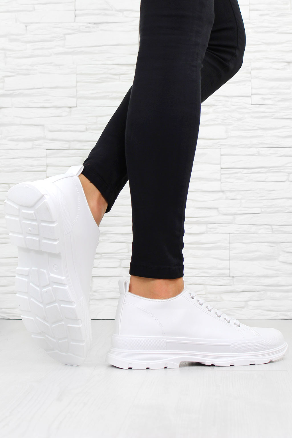 Prety Zateplené bílé tenisky 14004-8WH