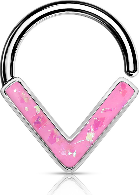 Atreya Rozevírací septum do špičky s glitrovým opálem