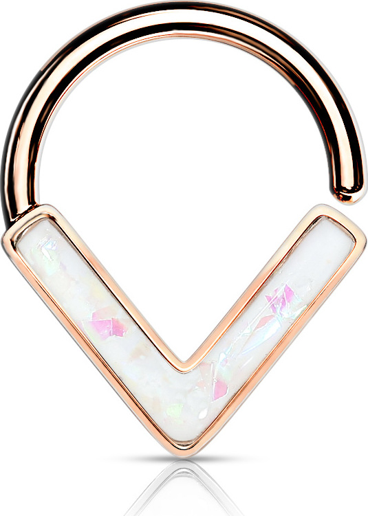 Atreya Rozevírací septum do špičky s glitrovým opálem