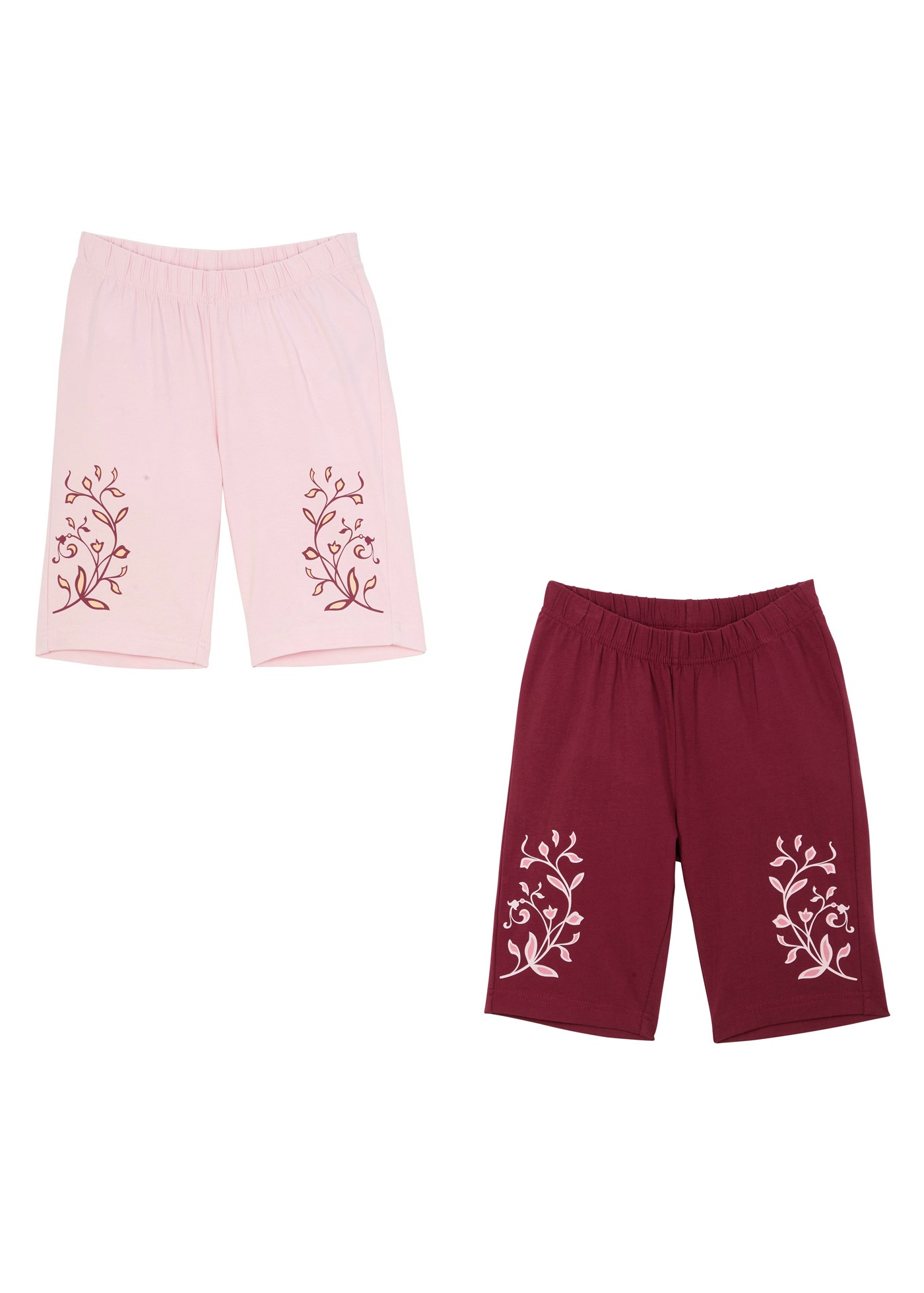 bonprix Krátké legíny s organickou bavlnou (2 ks v balení) Růžová