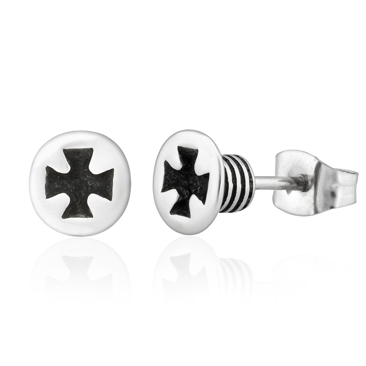 Sam's Artisans Náušnice Křížek 7 mm chirurgická ocel INM077