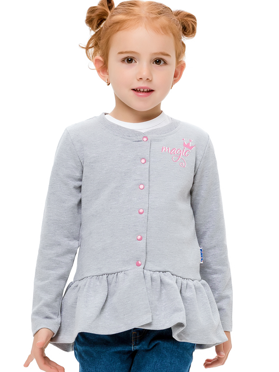 Winkiki Kids Wear Dívčí mikina Magic - šedý melanž