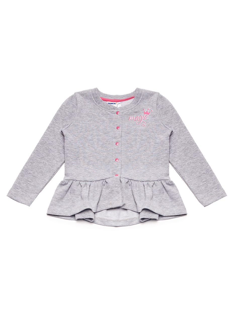 Winkiki Kids Wear Dívčí mikina Magic - šedý melanž