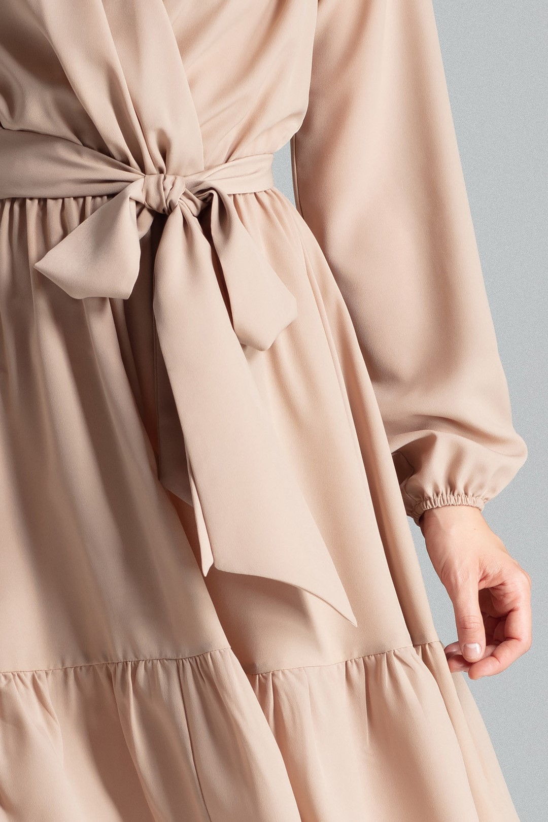 LENITIF Elegantní volánkové šaty Béžová