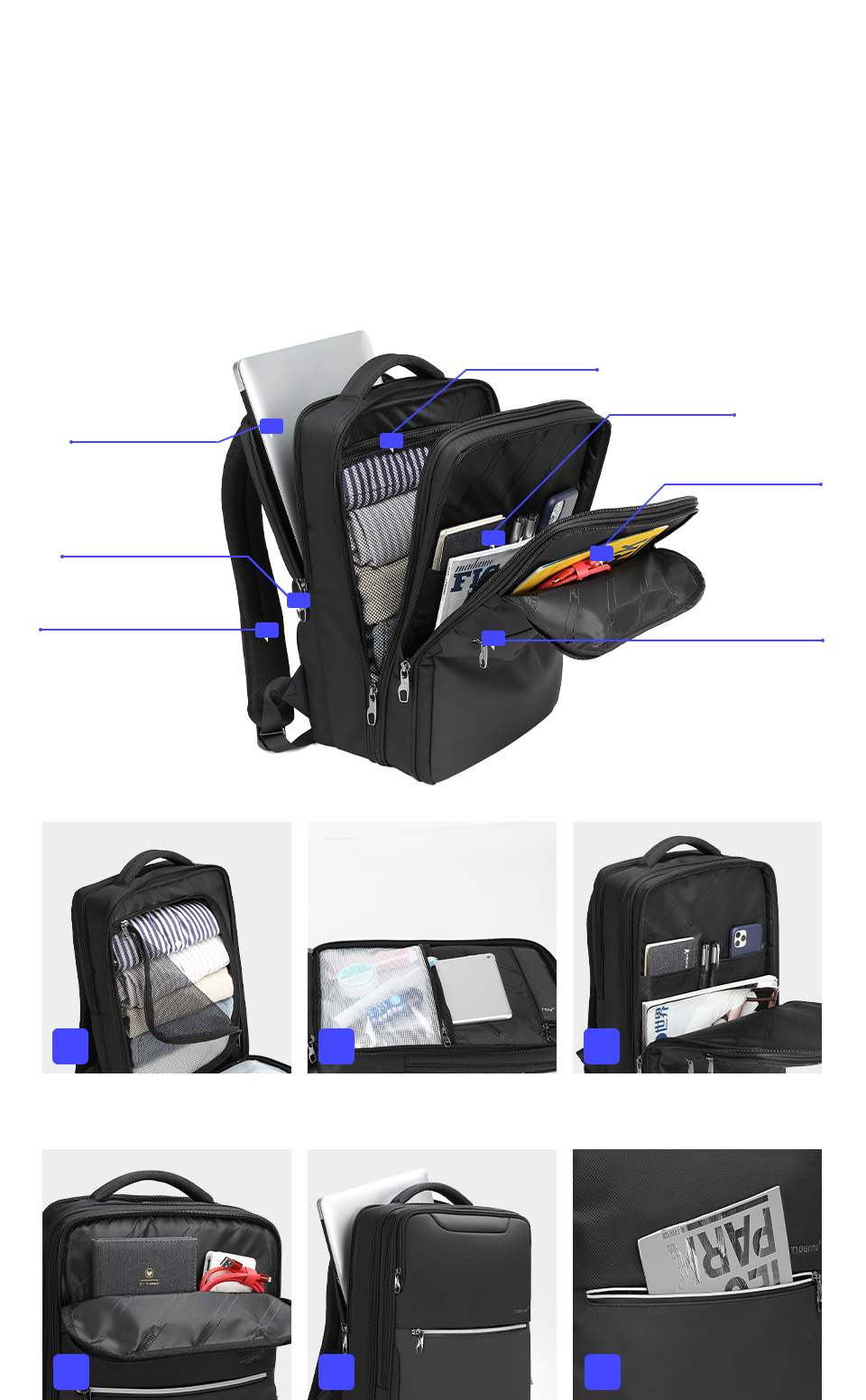 Městský batoh 15.6'' - Tigernu, T-B3983 Black