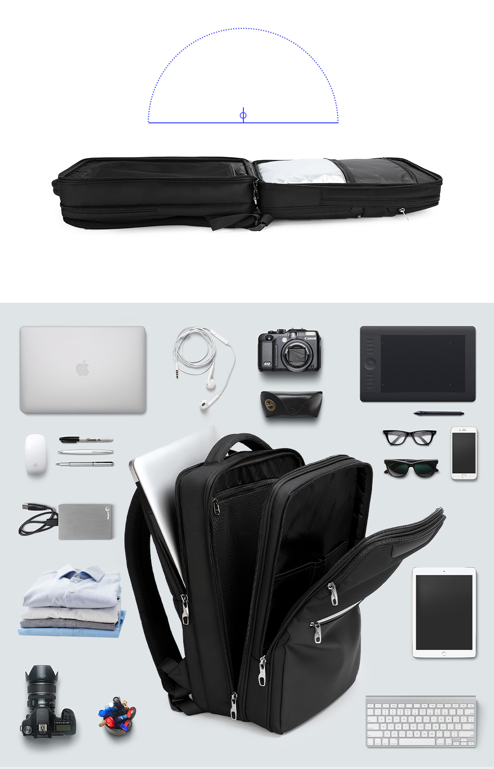 Městský batoh 15.6'' - Tigernu, T-B3983 Black