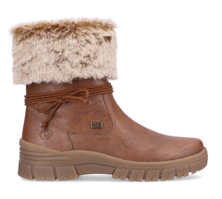 Módní kotníková obuv s kožíškem Remonte D0E70-22 hnědá