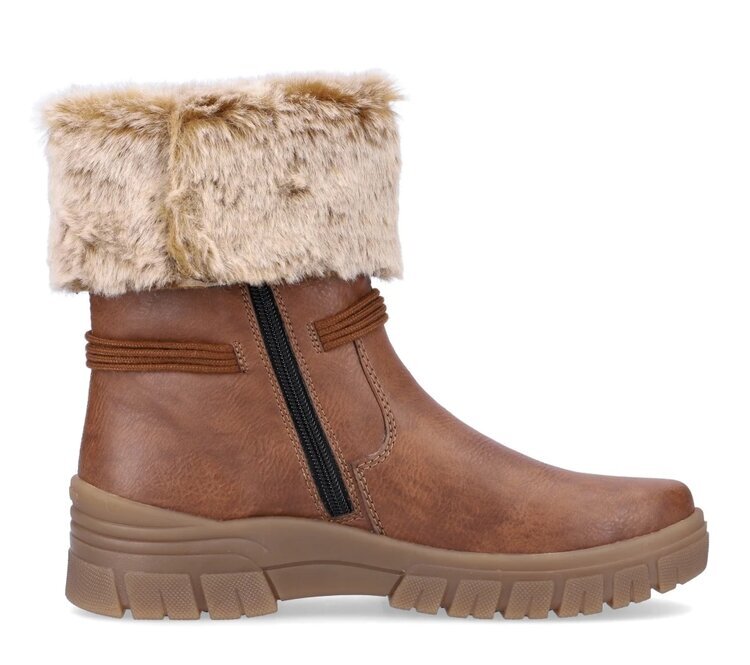 Módní kotníková obuv s kožíškem Remonte D0E70-22 hnědá