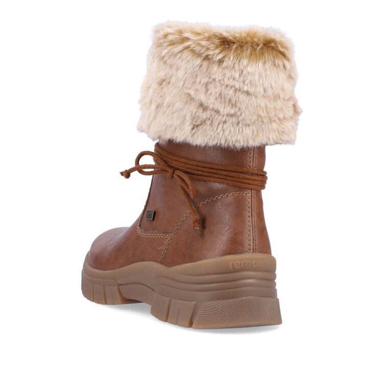 Módní kotníková obuv s kožíškem Remonte D0E70-22 hnědá