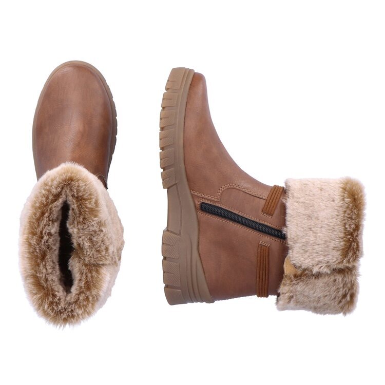 Módní kotníková obuv s kožíškem Remonte D0E70-22 hnědá