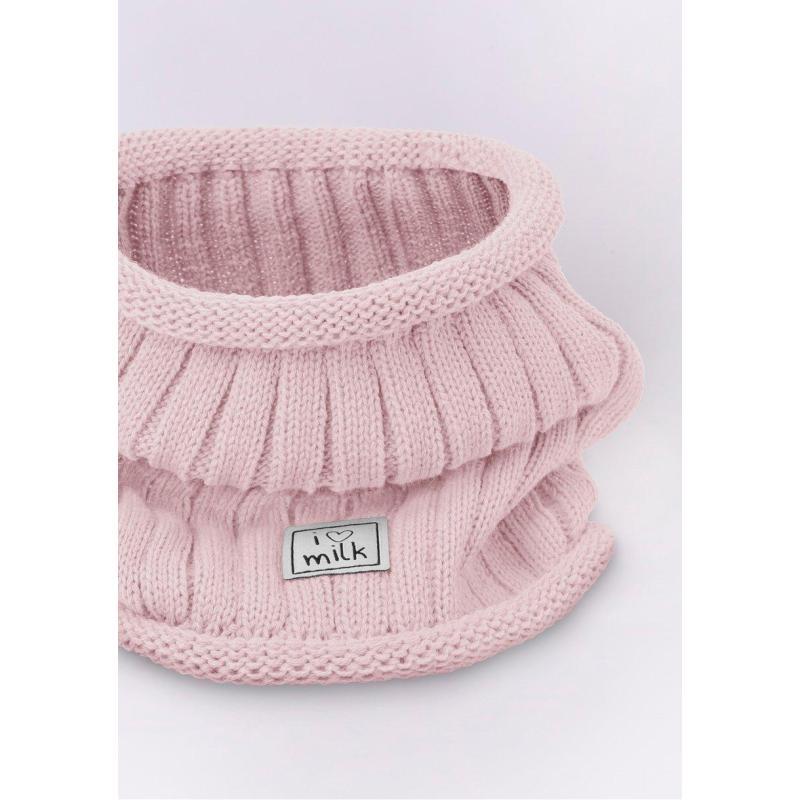 Nelove Dětský zimní komín I LOVE MILK v růžové barvě