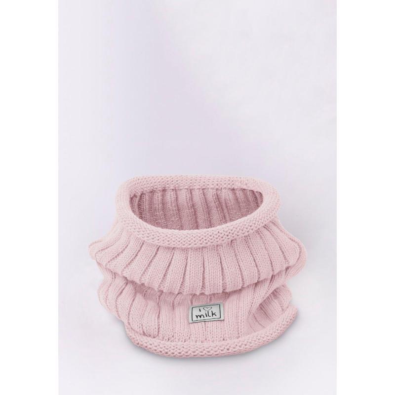 Nelove Dětský zimní komín I LOVE MILK v růžové barvě