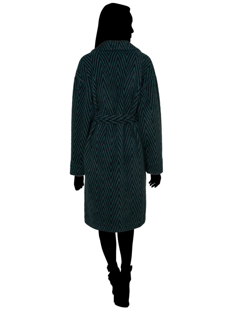 Due Linee Dámský oboustranný kabát smaragdový