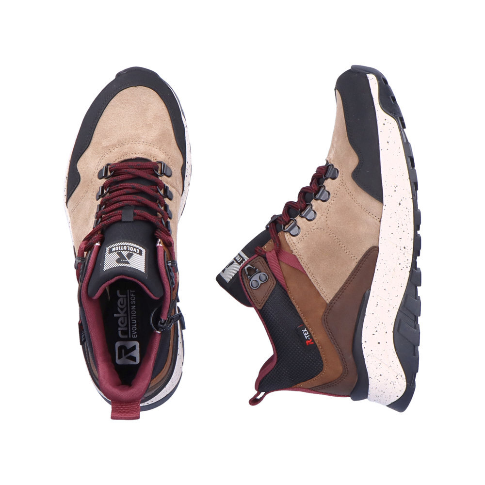 RIEKER - REVOLUTION Sportovní kožená obuv W0062-64 Rieker-R hnědá