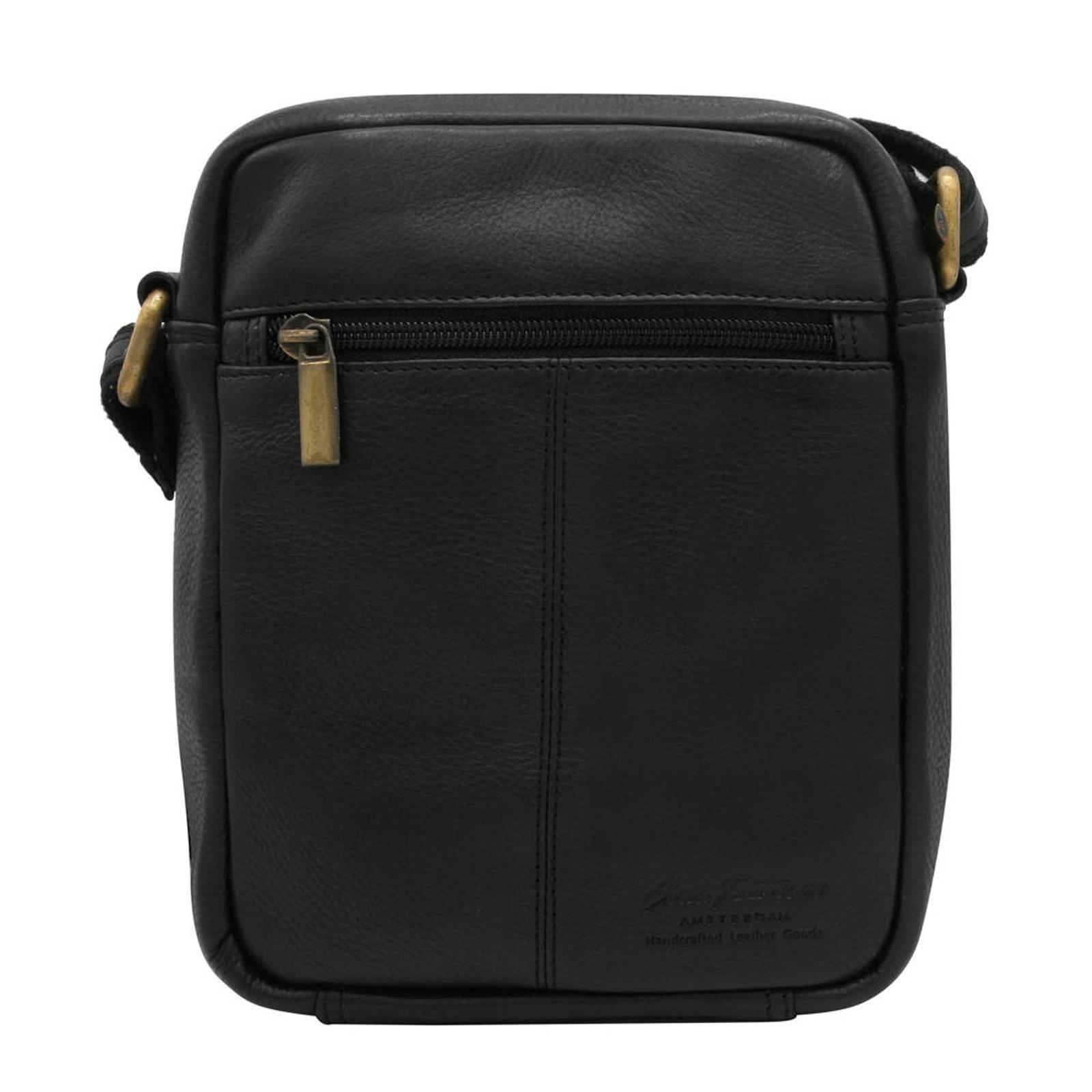 Pánská kožená taška přes rameno Peterson PTN-8020-NDM černá