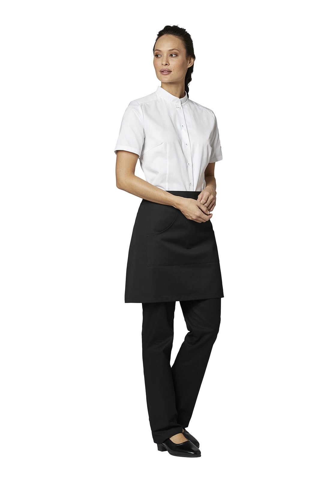 Kentaur 3007 pracovní číšnická zástěra do pasu černá s kapsou - velikost UX