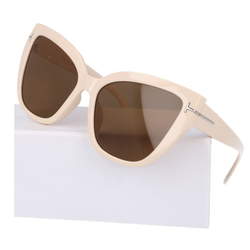 Sunmania Bílé kočičí oversize brýle "Private"