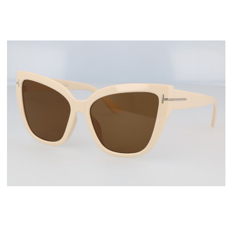 Sunmania Bílé kočičí oversize brýle "Private"