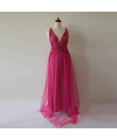 fuchsia bandeau embroidered lace bodycon dress