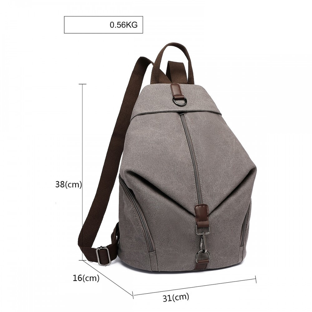 Kono plátěný batoh canvas 10 l šedý EB2044