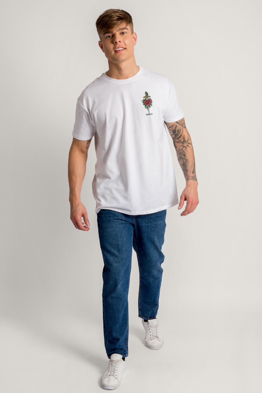 Tričko, Barva Bílá, s Potiskem No Regrets