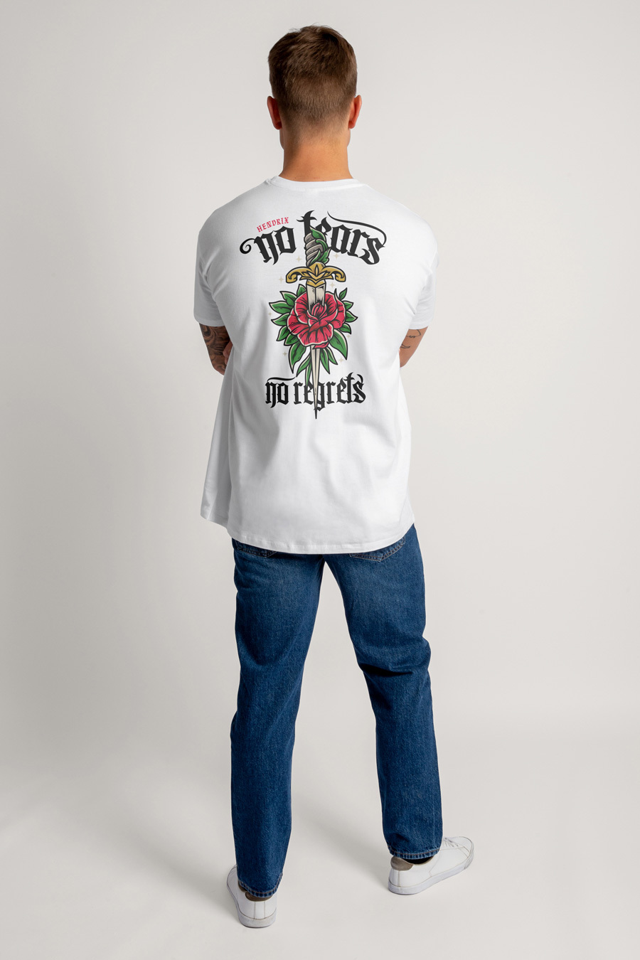 Tričko, Barva Bílá, s Potiskem No Regrets