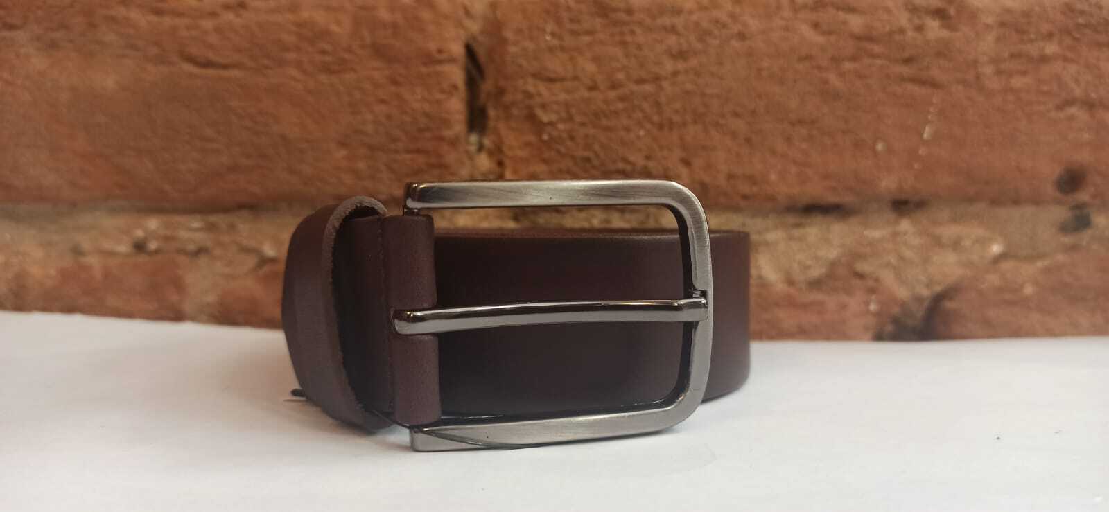 Opasek kožený Vera Pelle - hnědý/ úzký